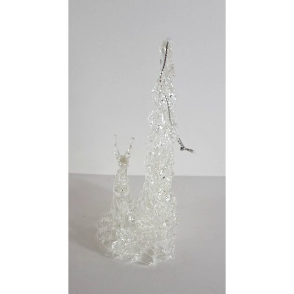 Clear Glass Christmas Ornament Deer Tree Midwest Imports W Box 09680 Vintage - Picture 5 of 7